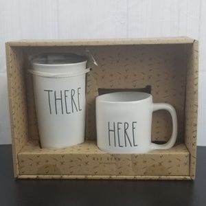 Rae Dunn “There”/Here” Mug Set by Magenta NIB